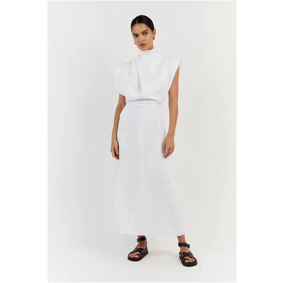 DISSH Alessi white linen midi dress 6 - Picture 1 of 7